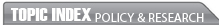 TOPIC INDEX: Policy & Research
